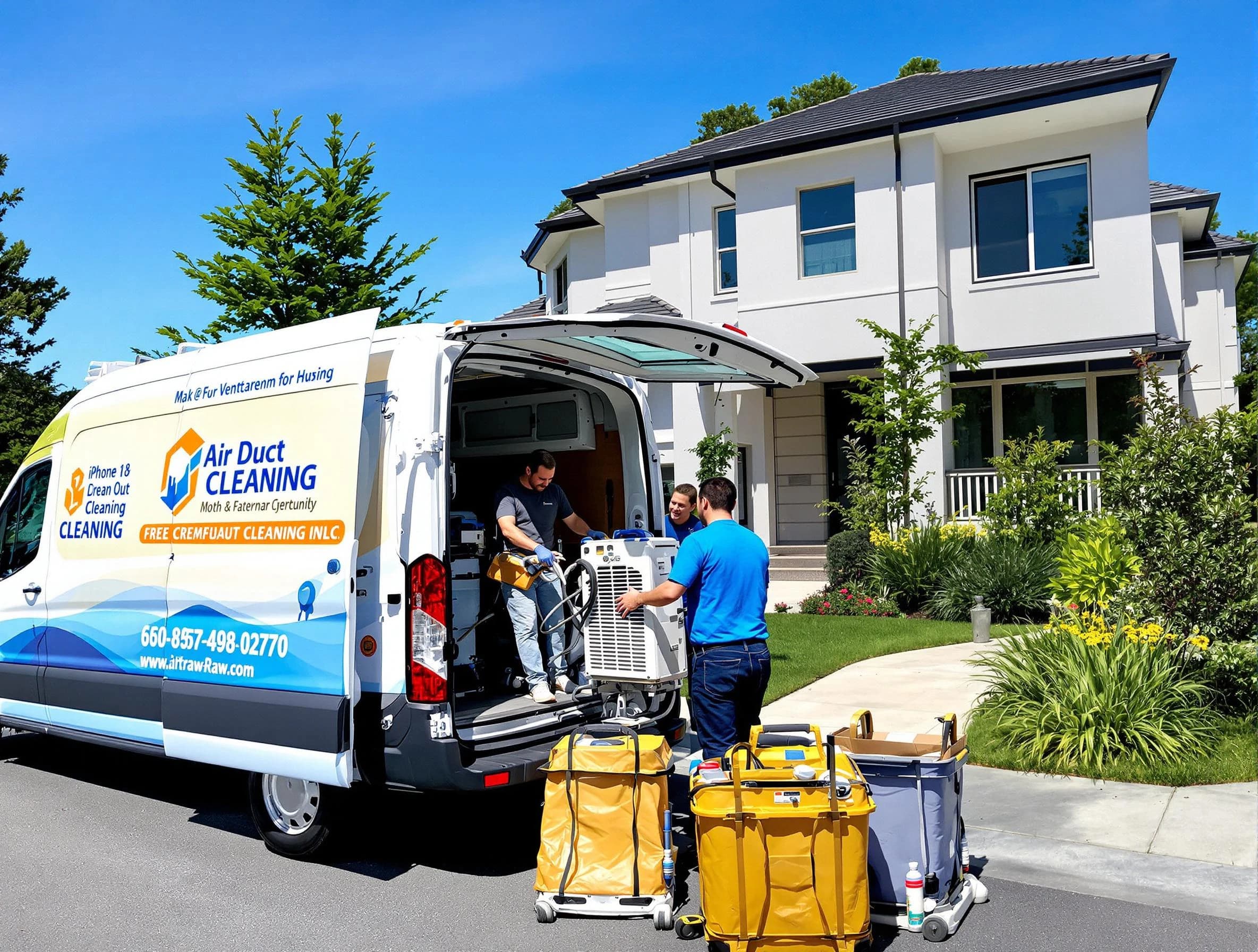 Billerica Air Duct Cleaning technician performing professional air duct cleaning in Billerica