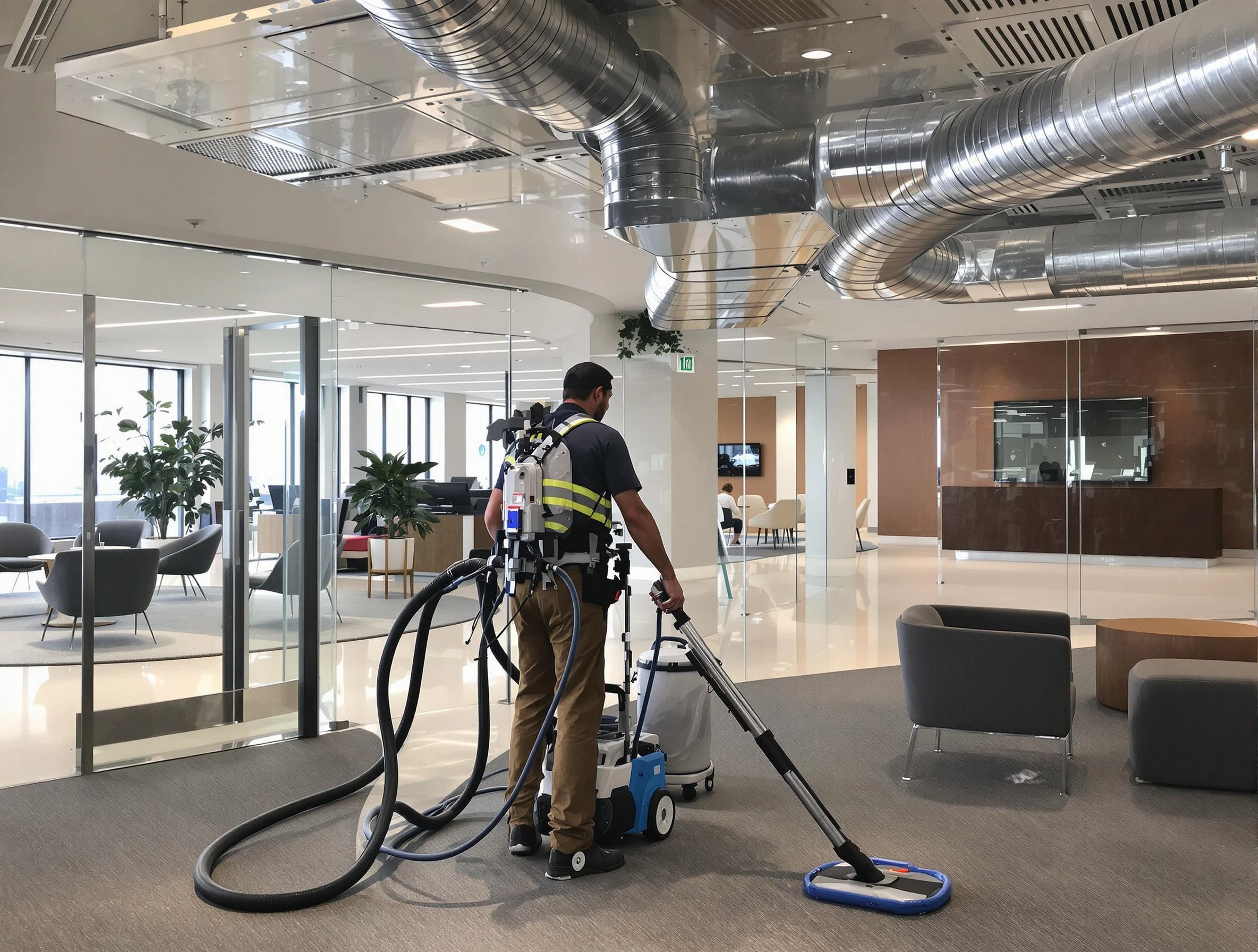 Commercial duct cleaning service by Billerica Air Duct Cleaning in Billerica