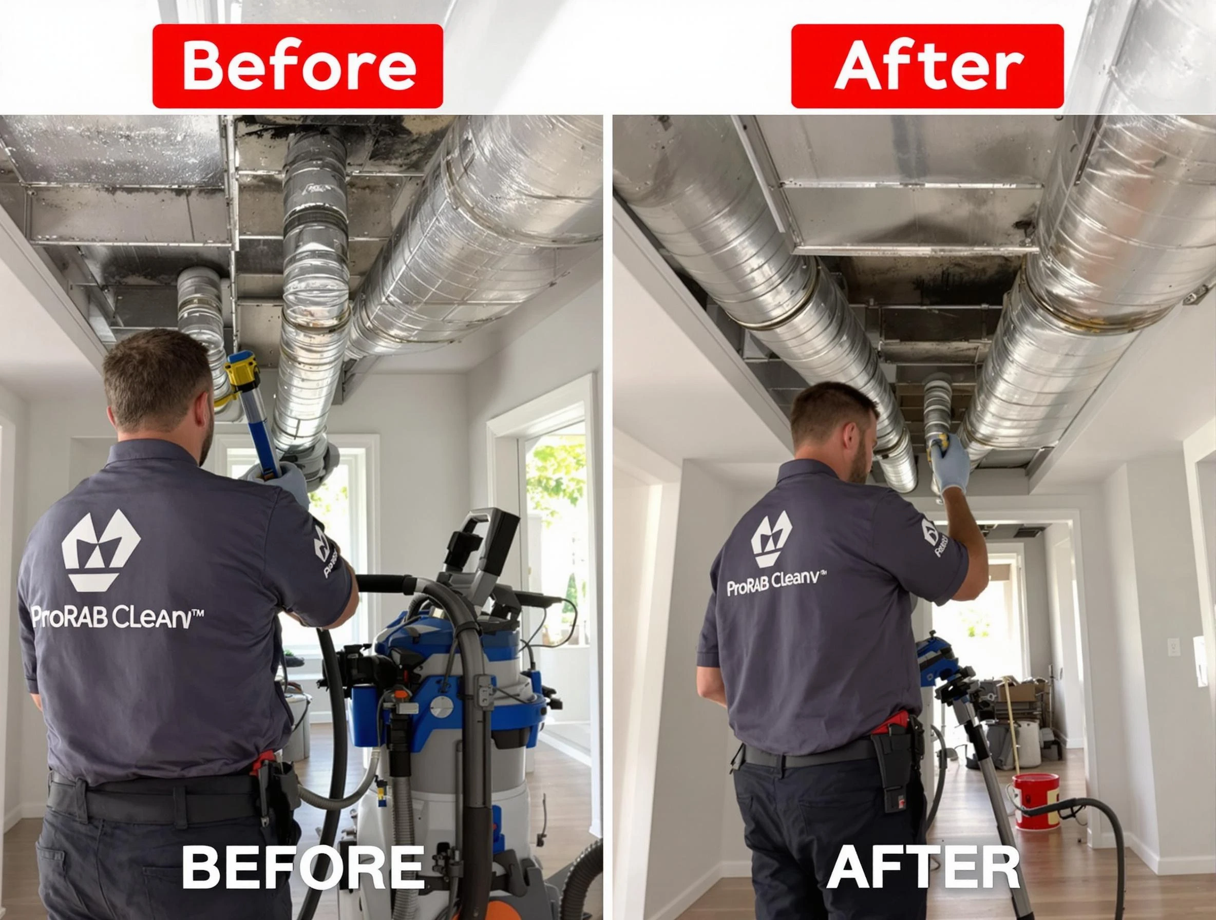 Billerica Air Duct Cleaning expert performing thorough residential duct cleaning in a Billerica home